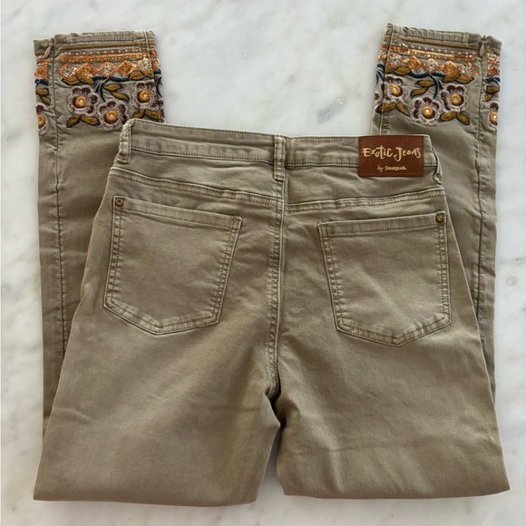 Desigual Exotic Miami Skinny Pant in Tan US Size 4 Euro Size 38 - Picture 15 of 16